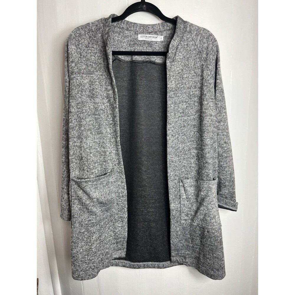 Cotton Emporium Women’s Open Cardigan Gray Size Small USA
